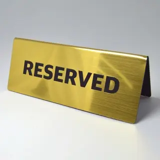 Табличка на стол, резервы
